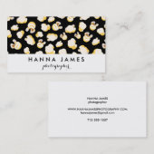 黒と白のポップコーンのパタパーソナライズされたーン 名刺 (正面/裏面)