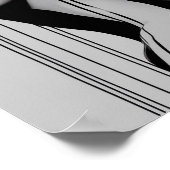 黒と白のポートレートを剃った女性 ポスター (角)