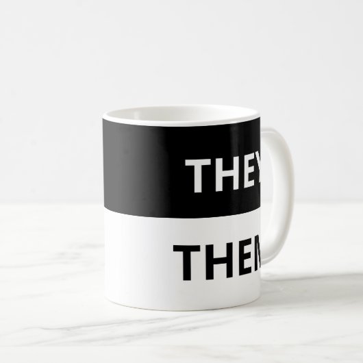 黒と白のマグを発音クラシックする コーヒーマグカップ (正面右)