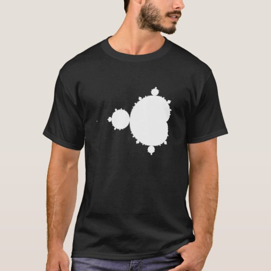 黒と白のマンデルブロ Tシャツ (正面)