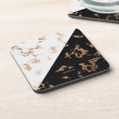 黒と白のマーブル コースター (左側)