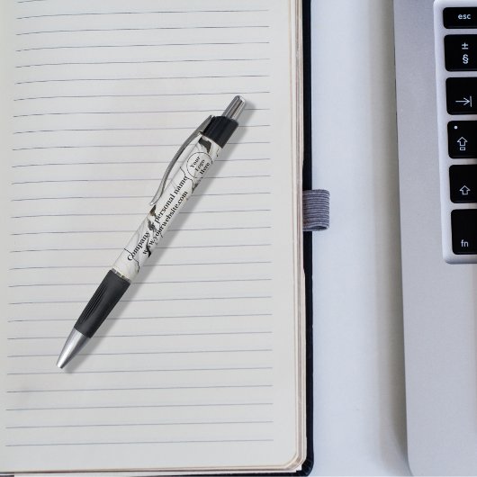 黒と白のマーブル ボールペン