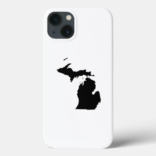 黒と白のミシガン州 Case-Mate iPhoneケース (裏面)