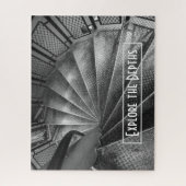 黒と白のメタリックフェイク階段 ジグソーパズル (縦)