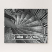 黒と白のメタリックフェイク階段 ジグソーパズル (横)