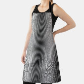 黒と白のモアレストライプ - トリッピー・アブストラクト エプロン (インサイチュ)