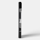 黒と白のモザイクのタイル個人的なモノグラム!カルシウム Case-Mate iPhoneケース (裏面 / 右)