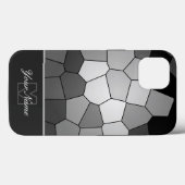 黒と白のモザイクのタイル個人的なモノグラム! Case-Mate iPhoneケース (裏面 (横))