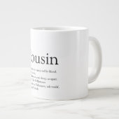 黒と白のモダンでおもしろいクールな従兄弟の定義 ジャンボコーヒーマグカップ (正面右)