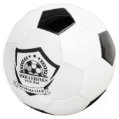 黒と白のモダンなサッカークラブロゴカスタム サッカーボール (3/4)