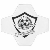 黒と白のモダンなサッカークラブロゴカスタム サッカーボール (フラット)