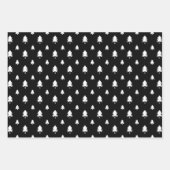 黒と白のモダンクリスマスツリー ラッピングペーパーシート (正面3)