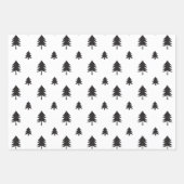 黒と白のモダンクリスマスツリー ラッピングペーパーシート (正面)