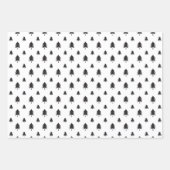 黒と白のモダンクリスマスツリー ラッピングペーパーシート (正面3)