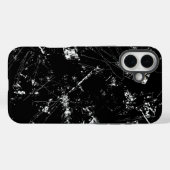 黒と白のモダン抽象スクラッチテクスチャー Case-Mate iPhoneケース (裏面 (横))