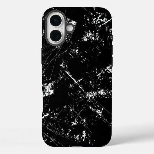 黒と白のモダン抽象スクラッチテクスチャー Case-Mate iPhoneケース (裏面)