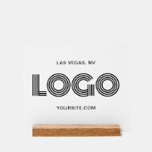 黒と白のモダン矩形ロゴ アクリルサイン (正面)