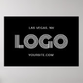 黒と白のモダン矩形ロゴ ポスター (正面)