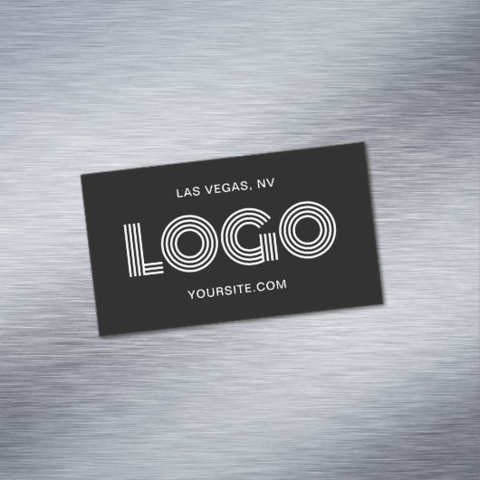 黒と白のモダン矩形ロゴ マグネット名刺 (インサイチュ)