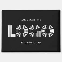 黒と白のモダン矩形ロゴ マグネット