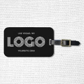黒と白のモダン矩形ロゴ ラゲッジタグ