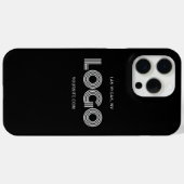 黒と白のモダン矩形ロゴ Case-Mate iPhoneケース (裏面 (横))