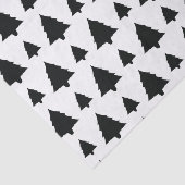 黒と白のモミのクリスマスツリーパターン 薄葉紙 (詳細)