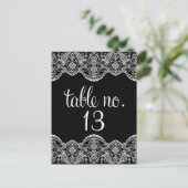 黒と白のモロッコレーステーブル番号はがき ポストカード (スタンド正面)