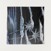 黒と白のヤシの木 タペストリー (正面(横))