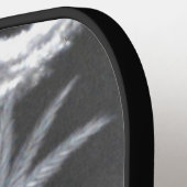 黒と白のヤシの木 ピックルボールラケット (左詳細)