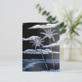 黒と白のヤシの木 ポストカード (スタンド正面)