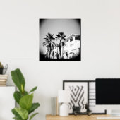 黒と白のヤシ ポスター (ホームオフィス)