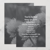 黒と白のユリの花のパーティー 招待状 (正面/裏面)