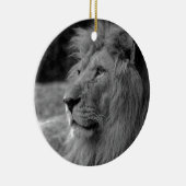黒と白のライオン-野生動物 セラミックオーナメント (右)