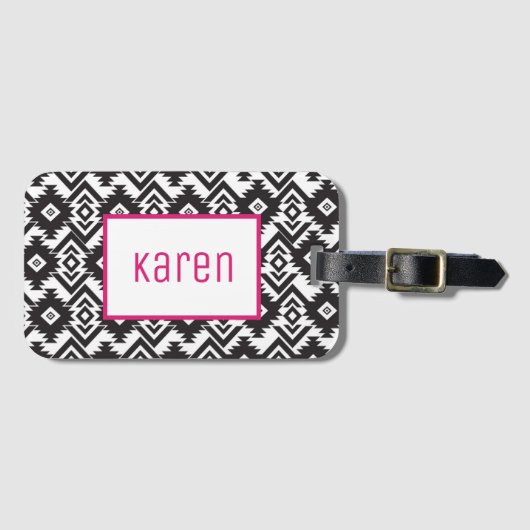 黒と白のラゲッジタグ ラゲッジタグ (正面横)