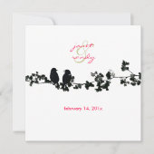 黒と白のラブバード 招待状 (正面)