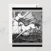 黒と白のランニングの贈り物 ポストカード (正面/裏面)