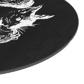 黒と白のリスアート カッティングボード (角)