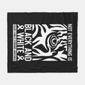 黒と白のリボンのEhlers Danlos Zebra Rheumat フリースブランケット (正面(横))