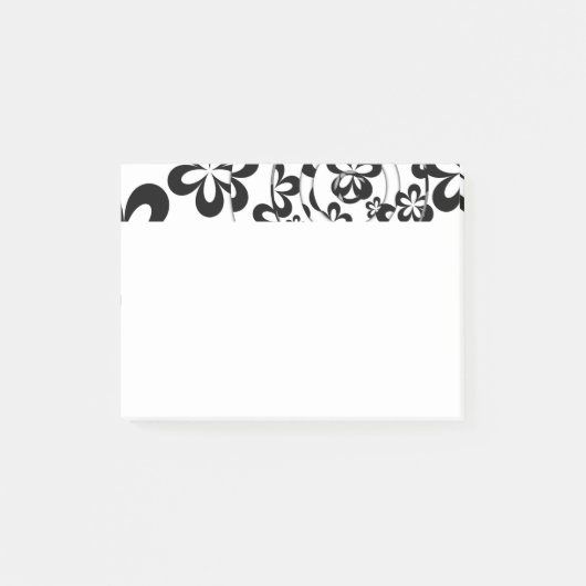 黒と白のリングと花 ポストイット (正面)