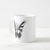 黒と白のルナモス蝶 コーヒーマグカップ (正面左)