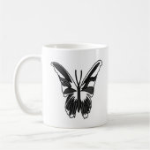 黒と白のルナモス蝶 コーヒーマグカップ (左)