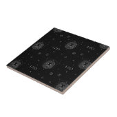 黒と白のレオ十二星座パターン タイル (側面)