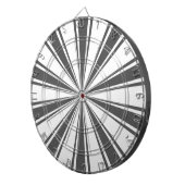 黒と白のレトロファンキーサンストライプ ダーツボード (正面右)