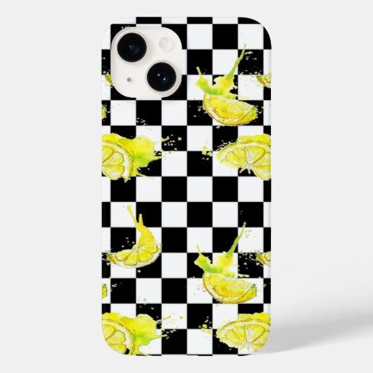 黒と白のレモン柄 Case-Mate iPhoneケース (裏面)