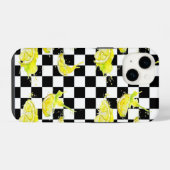 黒と白のレモン柄 iPhoneケース (裏面横)