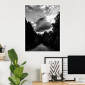 黒と白のレンチキュラークラウド ポスター (ホームオフィス)