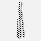 黒と白のレーシングシルク 水玉 デルビー ネクタイ (正面)
