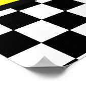 黒と白のレーシングスタート/フィニッシュライン ポスター (角)