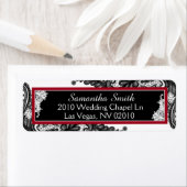 黒と白のレースのウェディングラベル ラベル (インサイチュ)